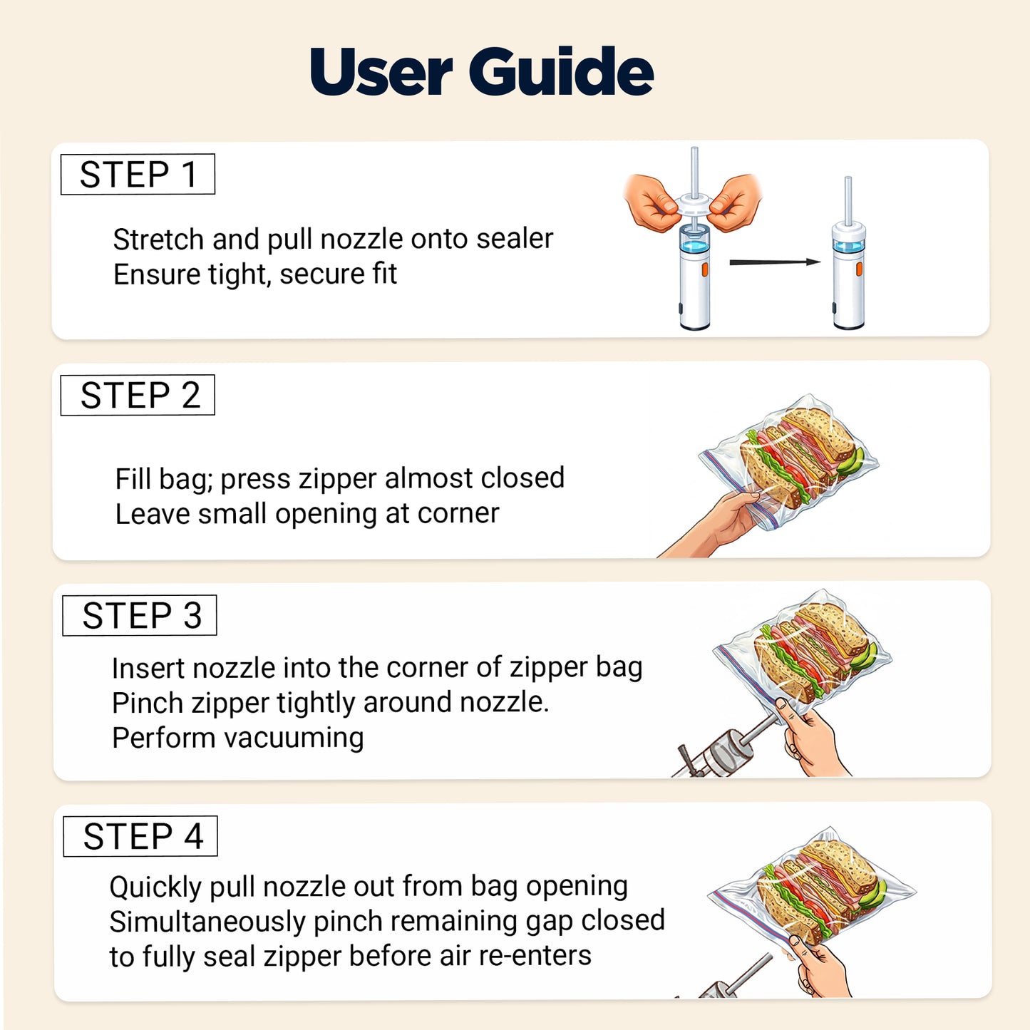 Universal Nozzle Attachment for Handheld Vacuum Sealers